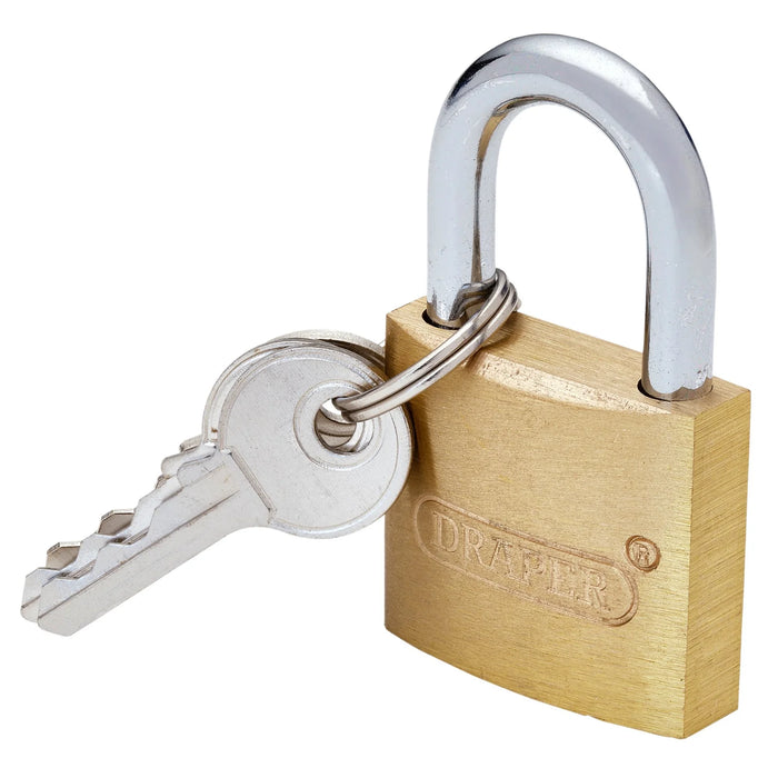 Draper Brass Cylinder padlock 20-30mm