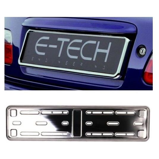 E-Tech Stainless Steel Car Registration Number Plate Holder Surround Frame x1