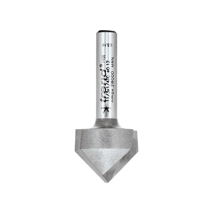 Trend 11/3 x 1/4 TCT V-Groove Cutter 45° 9.2 x 19.1mm Trend - Town Tools