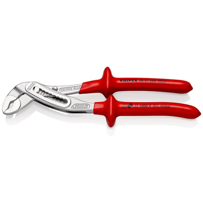 KNIPEX 88 07 250 Alligator® Water Pump Pliers with dipped insulation, VDE-tested