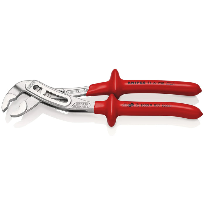 KNIPEX 88 07 250 Alligator® Water Pump Pliers with dipped insulation, VDE-tested