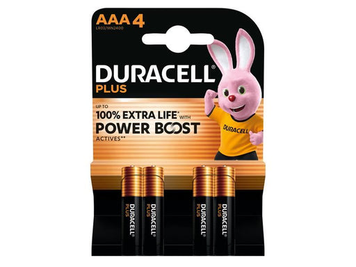 Duracell AAA Cell Plus with Power Boost Batteries (Pack 4) Duracell - Town Tools