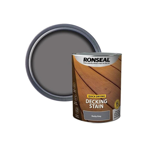 Ronseal Quick Drying Decking Stain Rocky Grey 5 litre Ronseal - Town Tools