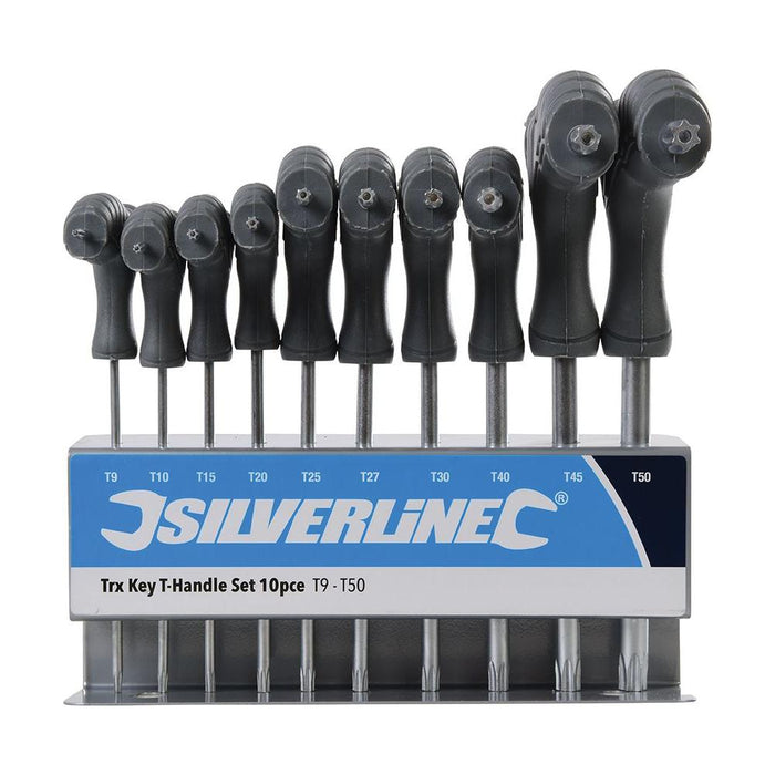 Silverline Trx Key T-Handle Set 10pce T9 - T50 Silverline - Town Tools 