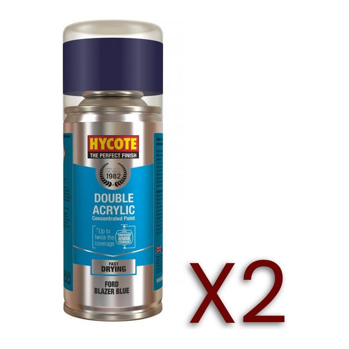 2x Hycote Aerosol Paint for Ford Blazer Blue 150ml