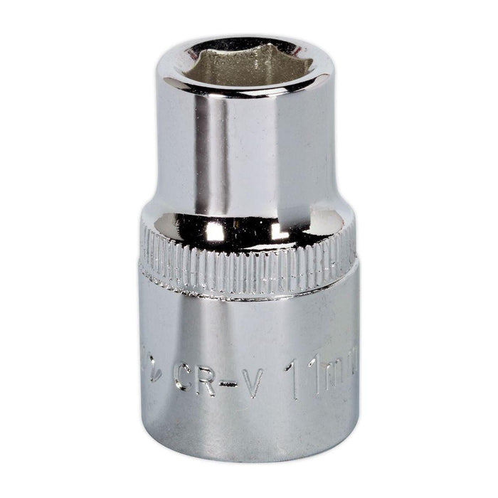 Sealey WallDrive Socket 11mm 1/2"Sq Drive Fully Polished SP1211 Sealey - Town Tools 