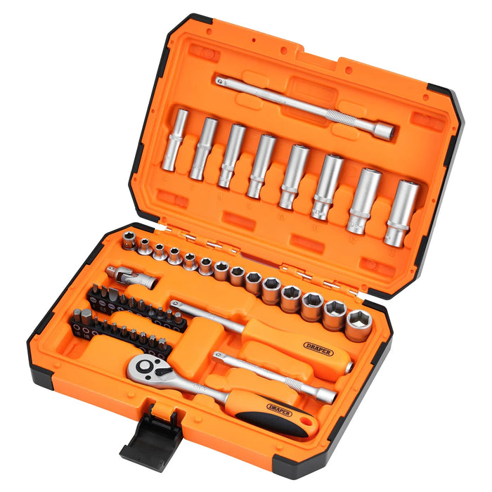 Draper HI-TORQ® 6 Point Socket Set, 1/4" (47 Piece) - BD47M-O