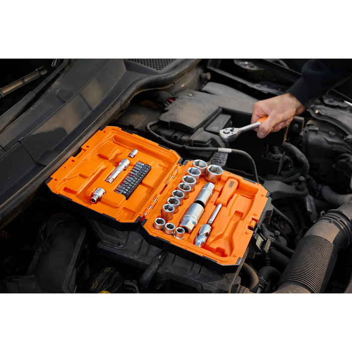 Draper HI-TORQ® 6 Point Socket Set, 1/4" and 3/8" (34 Piece) - BD34M-O