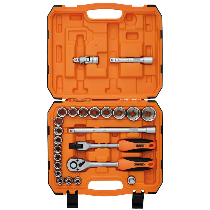 Draper HI-TORQ® 6 Point Socket Set, 1/2" (24 Piece) - BD24M-O