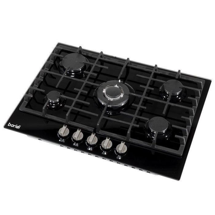 Baridi Gas Hob with 5 Cooking Zones 70cm - Black DH228 Baridi - Town Tools 