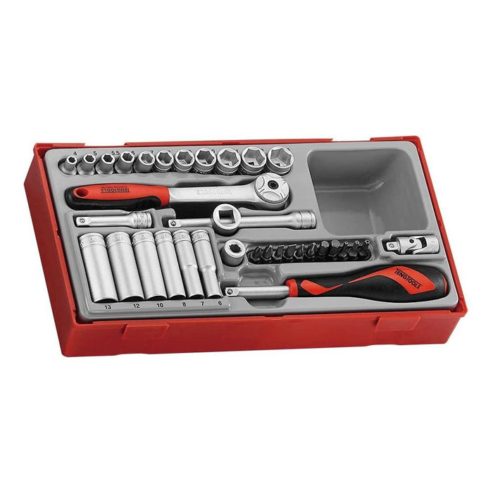 Teng Tools 1/4" Socket Set 6 pt TT1 35 Pieces Teng Tools - Town Tools 