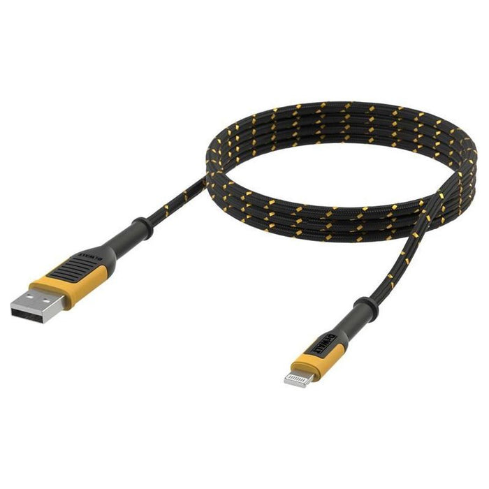 Dewalt Telecoms USB A to Lightning® Reinforced Charging Cable 1.8m (6ft) DEWALT Telecoms - Town Tools