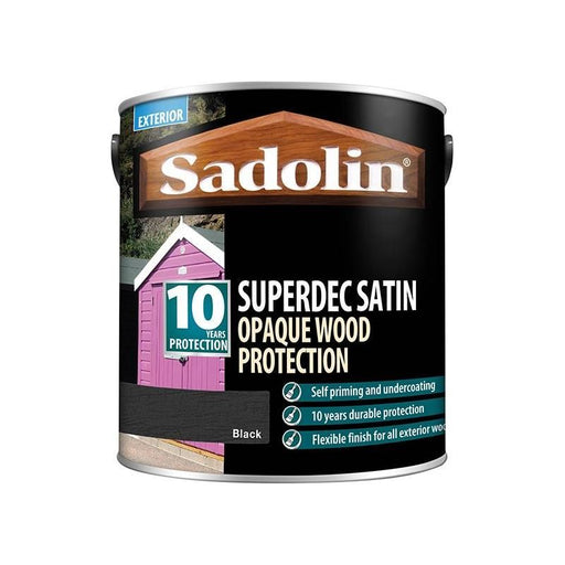 Sadolin Superdec Opaque Wood Protection Black Satin 2.5 litre Sadolin - Town Tools