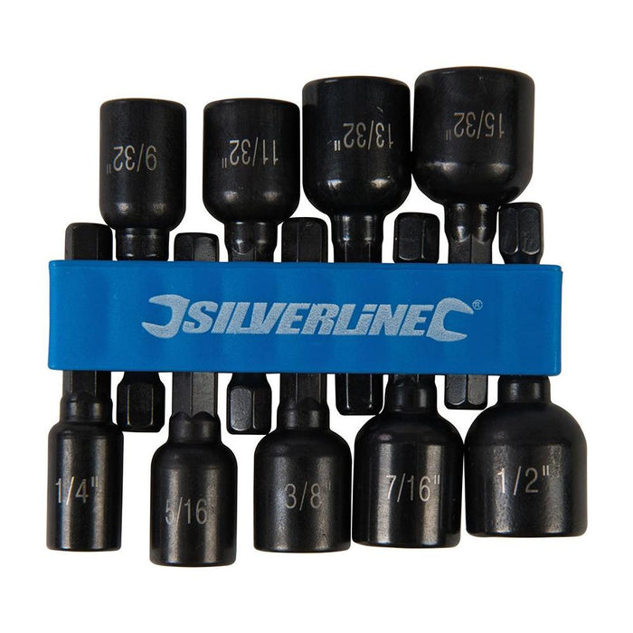 Silverline Magnetic Nut Driver Set 9pce ¼” – ½” Silverline - Town Tools 