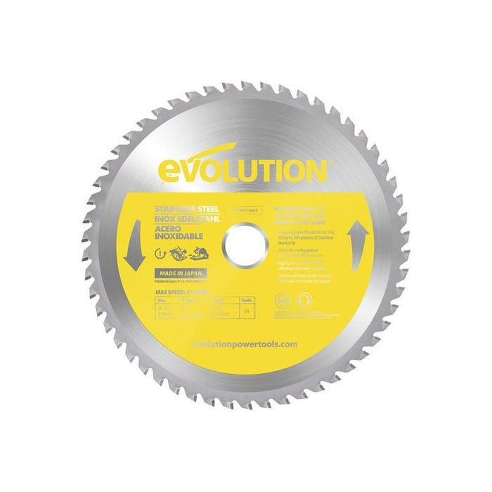 Evolution Stainless Steel Cutting Circular Saw Blade 210 x 25.4mm x 54T Evolution - Town Tools