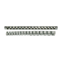Teng Tools 3/8" Socket Clip Rail Set 6 pt 16 Pieces