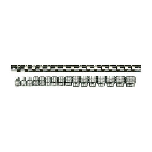 Teng Tools 3/8" Socket Clip Rail Set 6 pt 16 Pieces Teng Tools - Town Tools 