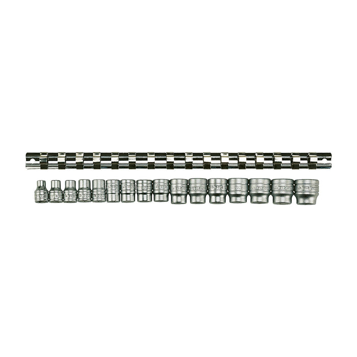 Teng Tools 3/8" Socket Clip Rail Set 6 pt 16 Pieces Teng Tools - Town Tools 