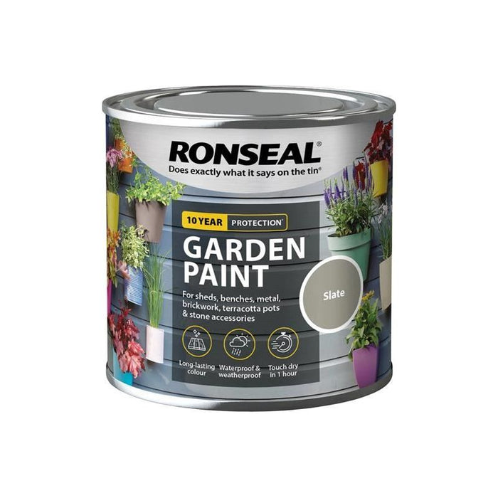 Ronseal Garden Paint Slate 250ml Ronseal - Town Tools