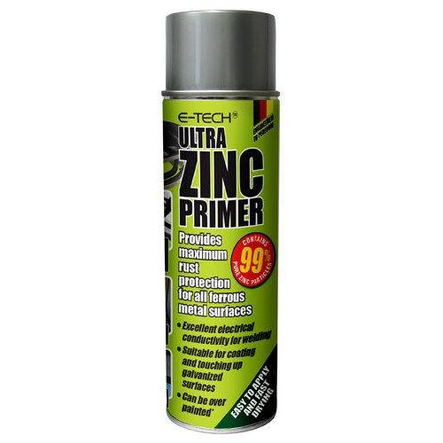 2x E-Tech ULTRA Zinc Primer Paint Spray Metal Welding Galve Rust Prevent 500ml E-Tech - Town Tools 