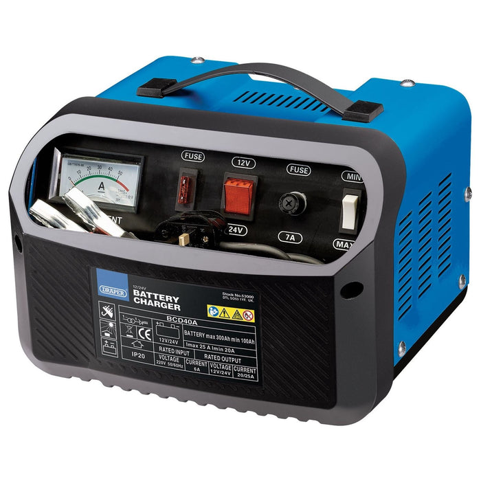 Draper 12/24V 20-25A Battery Charger 53000 Draper - Town Tools 