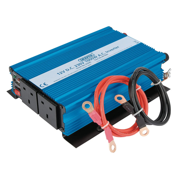 Draper 12V DC-AC Inverter, 1000W - IN1000