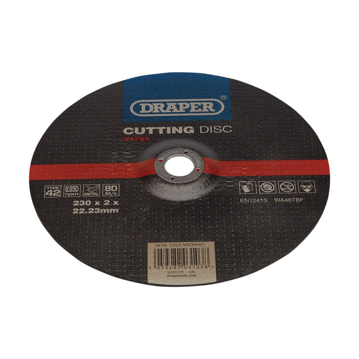 Draper DPC Metal Cutting Disc, 230 x 2 x 22.23mm 94785 Draper - Town Tools 