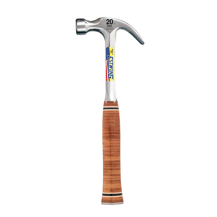 Estwing E20C Curved Claw Hammer with Leather Grip, 20oz/560g - E20C