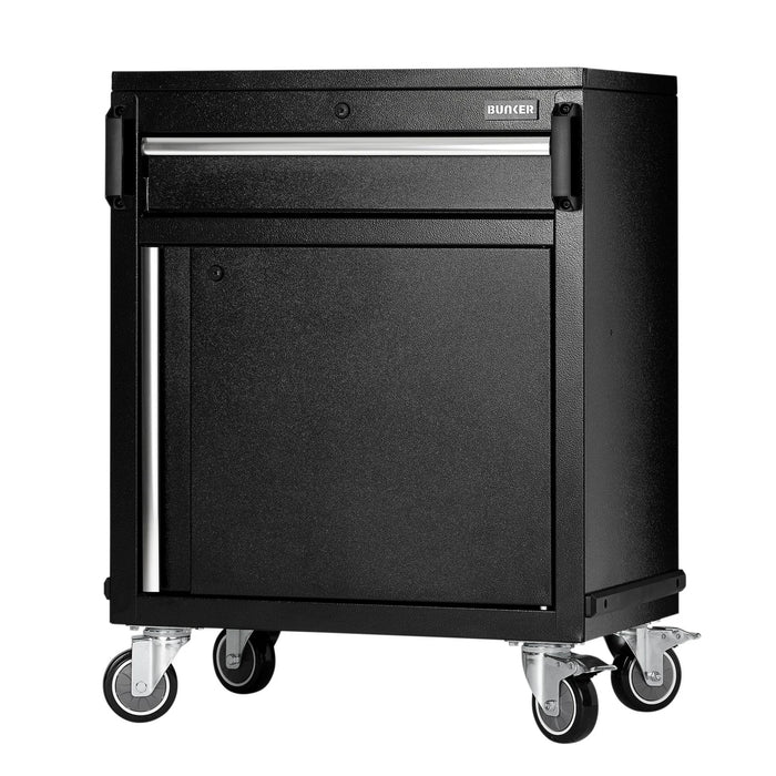 BUNKER Modular Power Tool Mobile Cabinet, 1 Drawer, 1 Door, 646mm - MS400-PTT