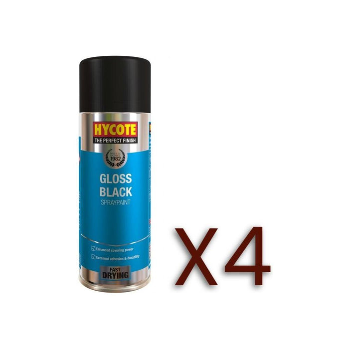 4x Hycote XUK0272 Gloss Black 400ml C/O