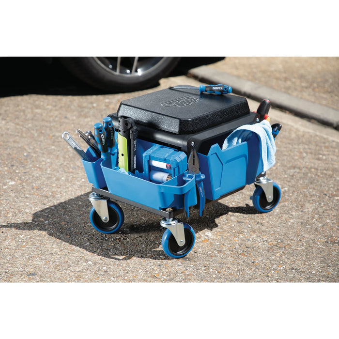 Draper Expert Work Stool with Tool Storage, Blue - WSD1