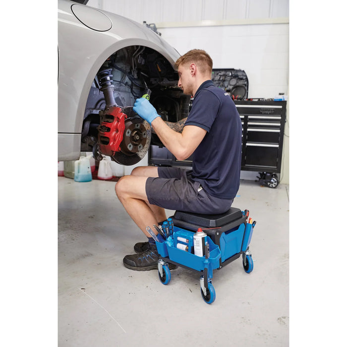 Draper Expert Work Stool with Tool Storage, Blue - WSD1