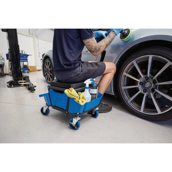 Draper Expert Work Stool with Tool Storage, Blue - WSD1