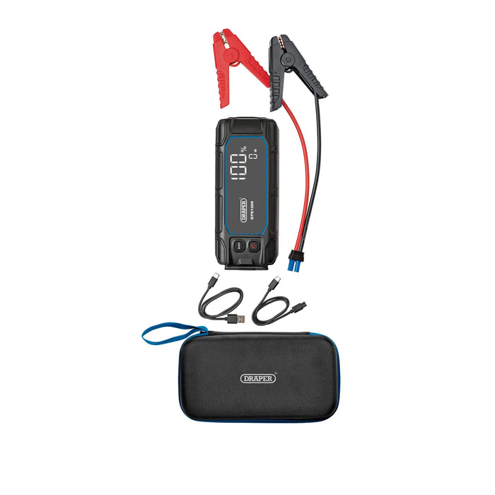 Draper 12V Lithium Jump Starter with Digital Display, 1200A - GTS1200