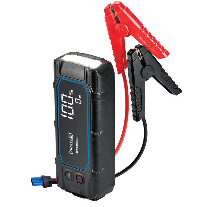 Draper 12V Lithium Jump Starter with Digital Display, 3000A - GTS3000