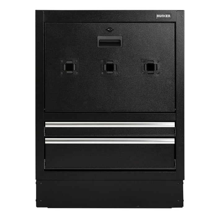 BUNKER Modular Floor Reel Cabinet, 2 Drawer, 680mm - MS400-2RBU