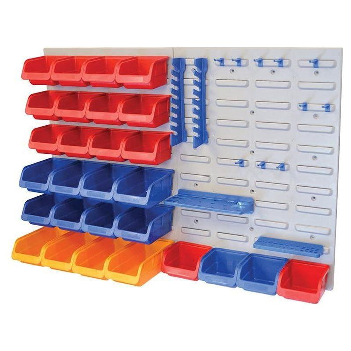 Faithfull Storage Bin Set with Wall Panels 43 Piece Faithfull - Town Tools