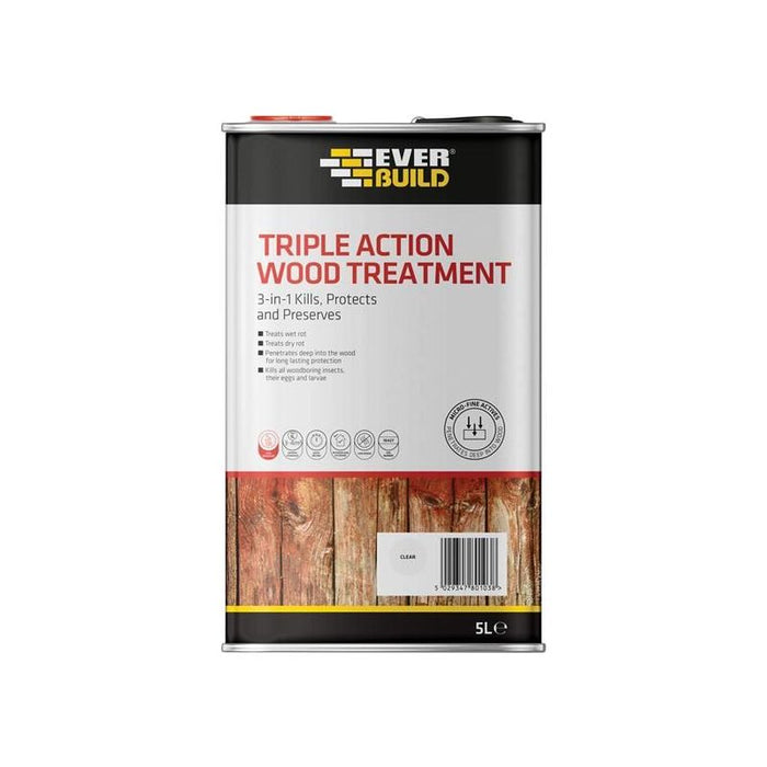 Everbuild Sika Triple Action Wood Treatment 5 litre Everbuild Sika - Town Tools