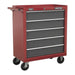 Sealey Rollcab 5 Drawer with Ball-Bearing Slides Red/Grey AP22505BB Sealey - Town Tools 