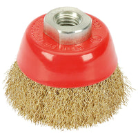 Draper Brassed Steel Crimped Wire Cup Brush, 65mm, M14 41443