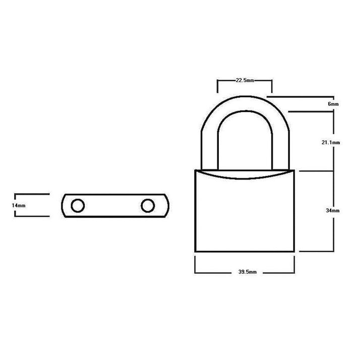 Squire LN4T Lion Brass Padlocks 5-Pin 40mm Twin Pack (2 x LN4KA) Squire - Town Tools