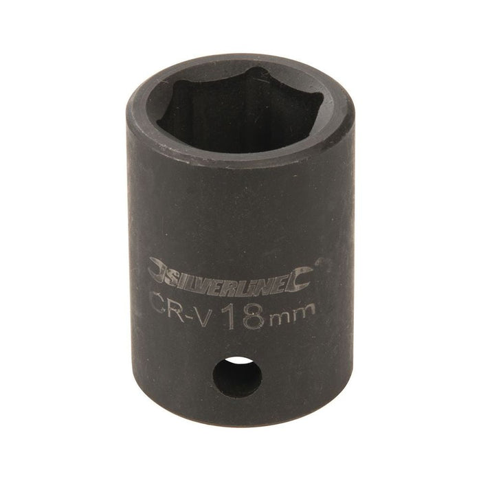 Silverline Impact Socket 1/2" Drive 6pt Metric 18mm Silverline - Town Tools 