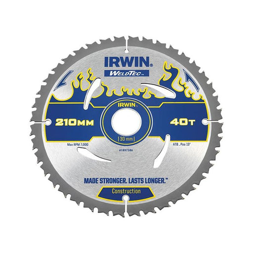 Irwin® Weldtec Circular Saw Blade 210 x 30mm x 40T ATB IRWIN® - Town Tools