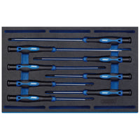 Draper Extra Long Precision Screwdriver Set in 1/4 Drawer EVA Insert Tray (8 Pie
