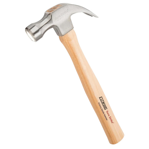 Estwing EMRW20C Sure Strike Curved Claw Hammer with Hickory Handle, 20oz/570g - image 1