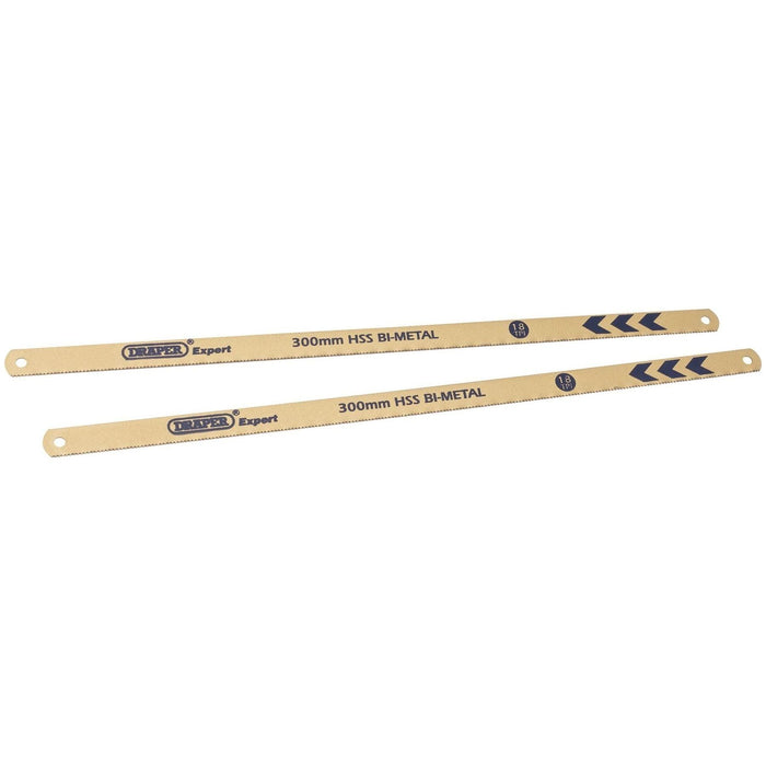 Draper Bi-Metal Hacksaw Blades, 2 x 300mm, 18tpi Draper - Town Tools
