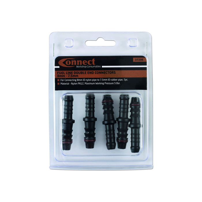 Connect Fuel Line Double End Connectors 8 - 7.5mm 5pc 37206 Tool Connection - Town Tools 