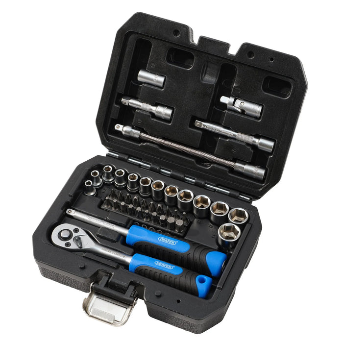 Draper HI-TORQ® Metric Socket and Bit Set, 1/4" Sq. Dr. (40 Piece) - 1/4SS40