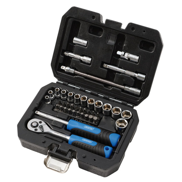 Draper HI-TORQ® Metric Socket and Bit Set, 1/4" Sq. Dr. (40 Piece) - 1/4SS40