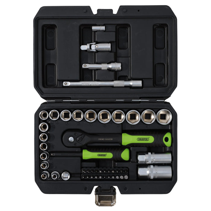 Draper HI-TORQ® Metric Socket and Bit Set, 1/4" and 3/8" Sq. Dr. (48 Piece)